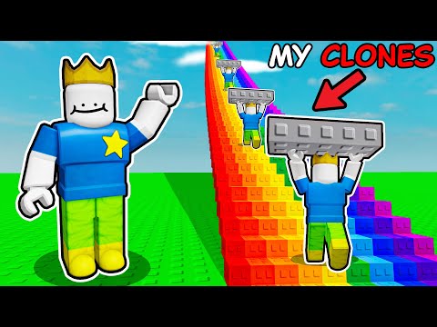 My CLONES build a STAIRWAY TO HEAVEN in Roblox...
