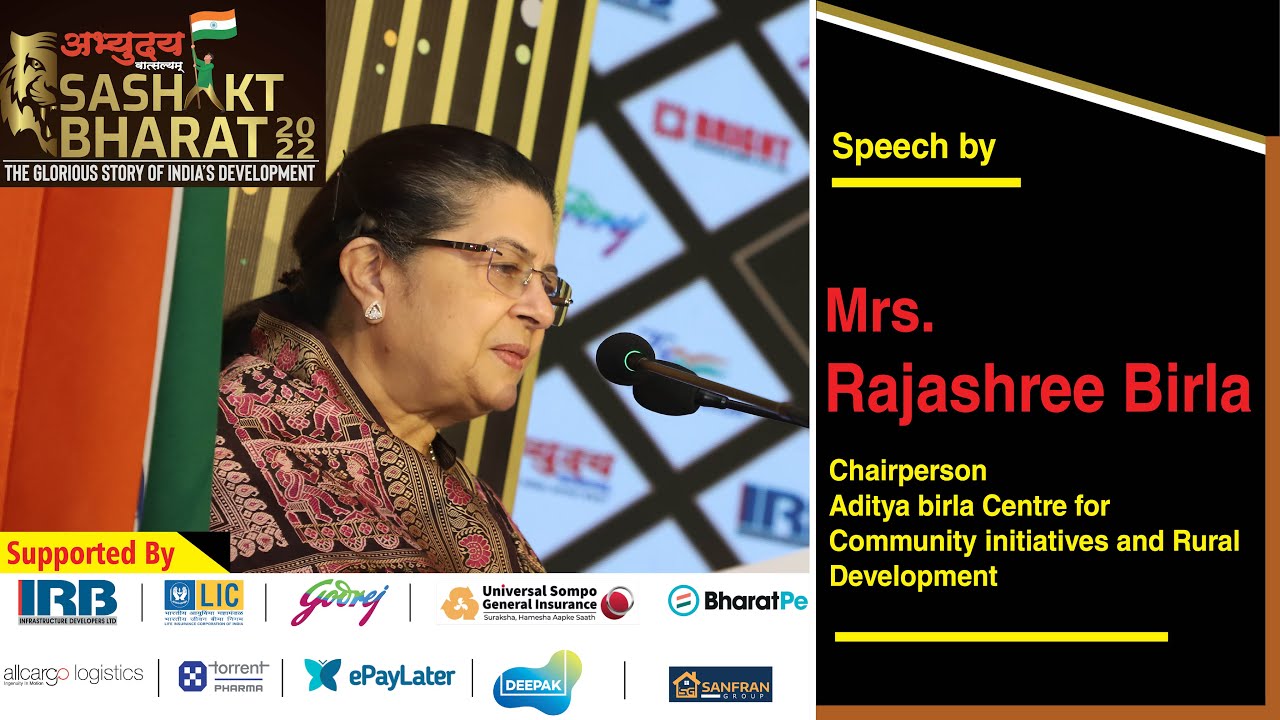 Mrs. Rajashree Birla's speech at "Sashakt Bharat" coffee table book launching ceremony