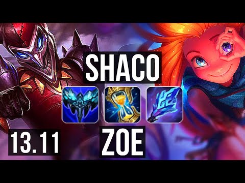 SHACO vs ZOE (MID) | Rank 4 Shaco, 7/1/13, Godlike | KR Grandmaster | 13.11