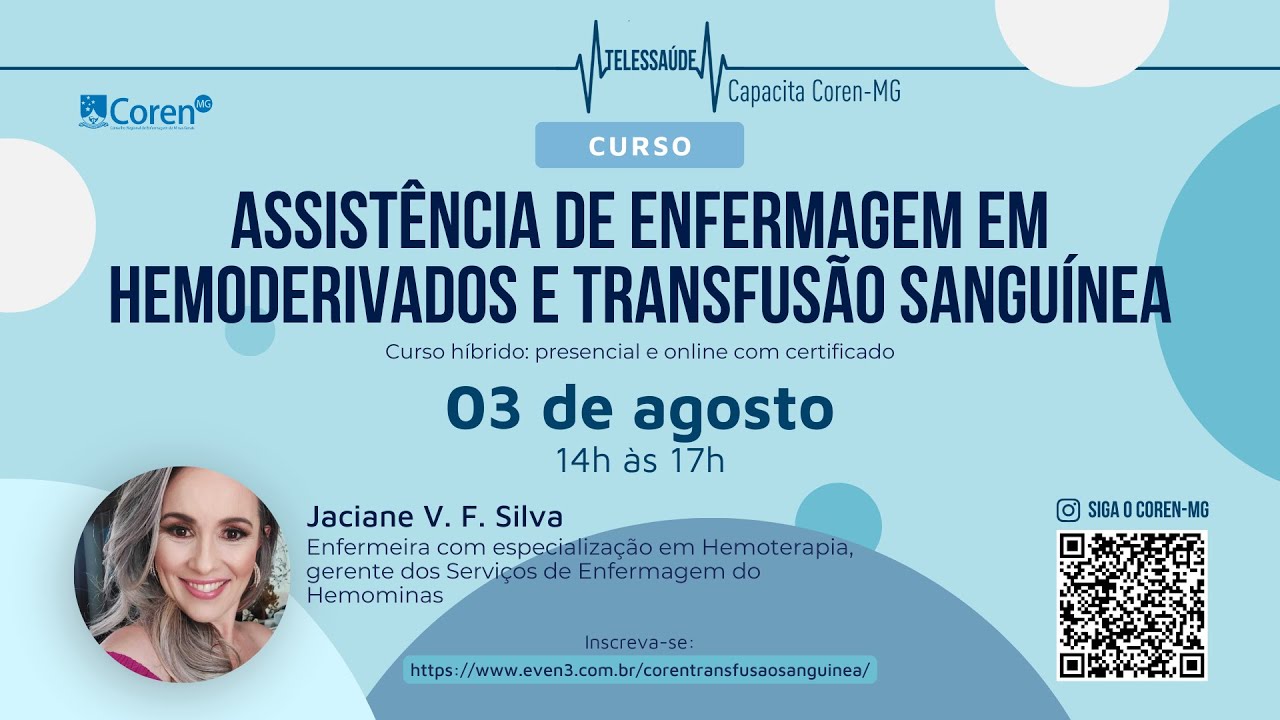 Curso de Assistência de Enfermagem em Hemoderivados e Transfusão Sanguínea