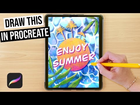 Summer Poster Design - Easy Step By Step Procreate Drawing Tutorial