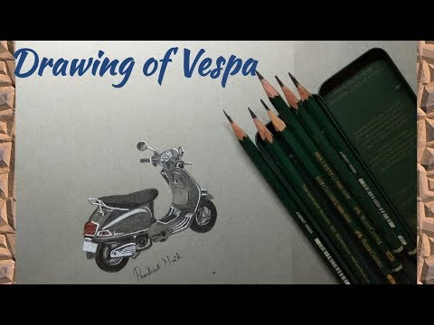 Drawing Vespa, Have a test drive of my new amazing mini vespa.