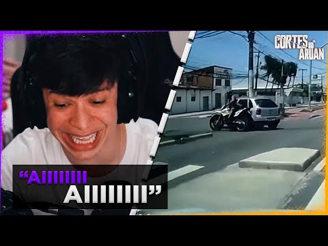 ARUAN REAGE A QUEDAS DE MOTO (XRACING) PARTE 1 - Cortes do Aruan