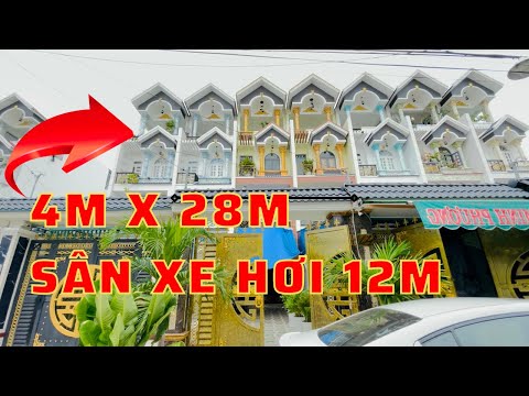 Nhà Bình Tân Mặt Tiền Đường 8m DT [ 4m x 28m ] Sân xe hơi 11m, 1 Trệt 3 Lầu