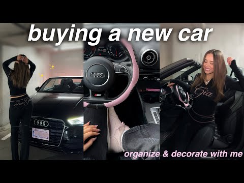 BUYING A NEW CONVERTIBLE CAR 🎀 decorate & organize with me + let's drive around! aesthetic AUDI TOUR