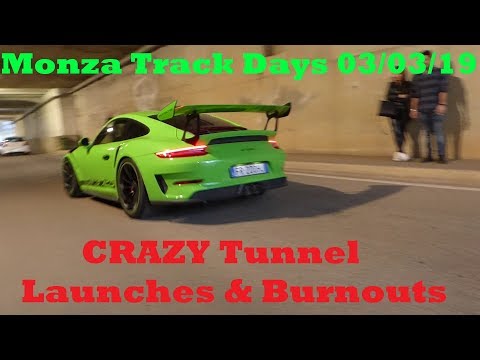 Monza TUNNEL AUTODROMO 03/03/19 - CRAZY Tunnel Launches & Burnouts
