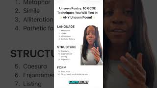 10 Language, Structure & Form Techniques You Will Find In ANY Unseen Poetry GCSE Exam