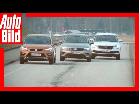 VW Tiguan vs. Seat Ateca and Skoda Kodiaq (2017) Comparison / Review