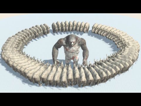 Every Unit surrounded by RHINOCEROS - Animal Revolt Battle Simulator