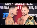 George Kambosos STARES DOWN Maxi  Hughes; Exchanges words in INTENSE weigh in • Kambosos vs Hughes
