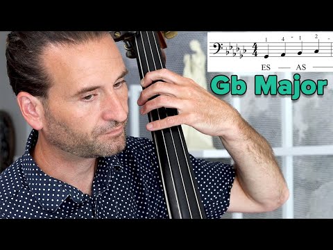 Gb major one octave scale for double bass