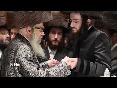 Satmar Rebbe dancing at Bobov wedding