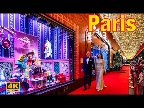 Paris,France 🇫🇷-Christmas 🎄in Paris 2025-4K HDR WALK TOUR | CHRISTMAS DECORATIONS | A WALK IN PARIS