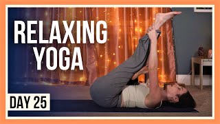 15 min Before Bed Yoga – Day #25 (FULL BODY RELAXING YOGA)