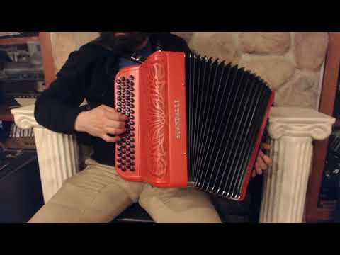 6959 - Certified Pre-Owned Cherry Red Scandalli Bloom Chromatic Button Accordion C LMM 66 96 $3499