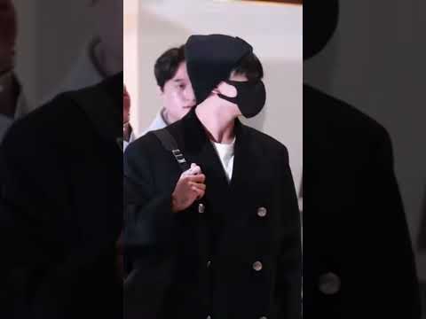 Jungkook bts at icn international airport departure for uk 2023 #jungkook #bts #bunny #flight #jk