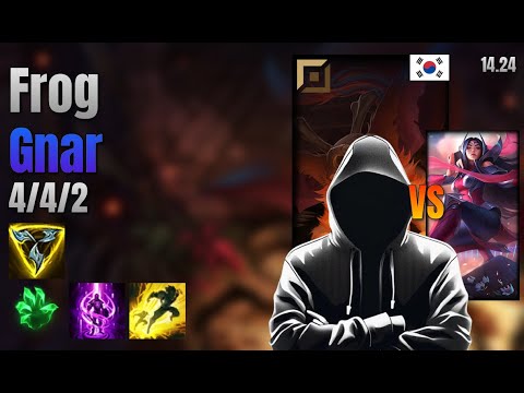 Frog Top Gnar vs Irelia lol KR solo rank Full Game 14.24 | 프로그 나르 vs 이렐리아