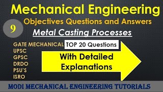 production engineering (CASTING PROCESS ) objective questions and Answers mcq |Mechanical objectives