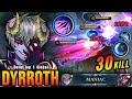 30 Kills + MANIAC!! Best Dyrroth One Shot Build and Emblem!! - Build Top 1 Global Dyrroth ~ MLBB