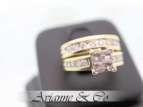 14K Yellow Gold Diamond Bridal Ring Set 2.50 Ctw