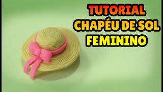 🔴 FAÇA um CHAPÉU DE SOL - Tutorial Fácil Biscuit, Pasta Americana, Clay ou Plastilina - DIY