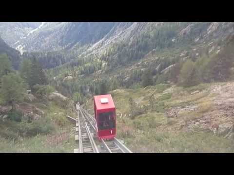 Standseilbahn 1925.02 Lac d'Emosson Staumauerbasis - Staumauerkrone Talfahrt - Funiculaire
