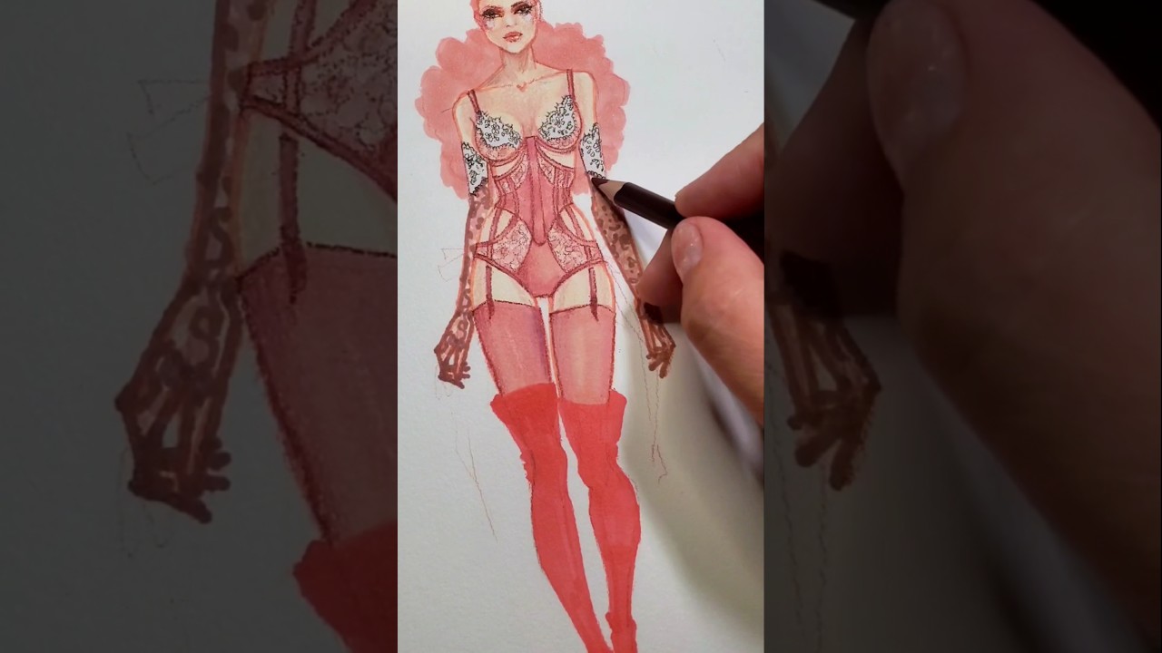 Turn random objects into fashion ✨️ #design #drawing #fashionillustration #thebeatles #strawberry