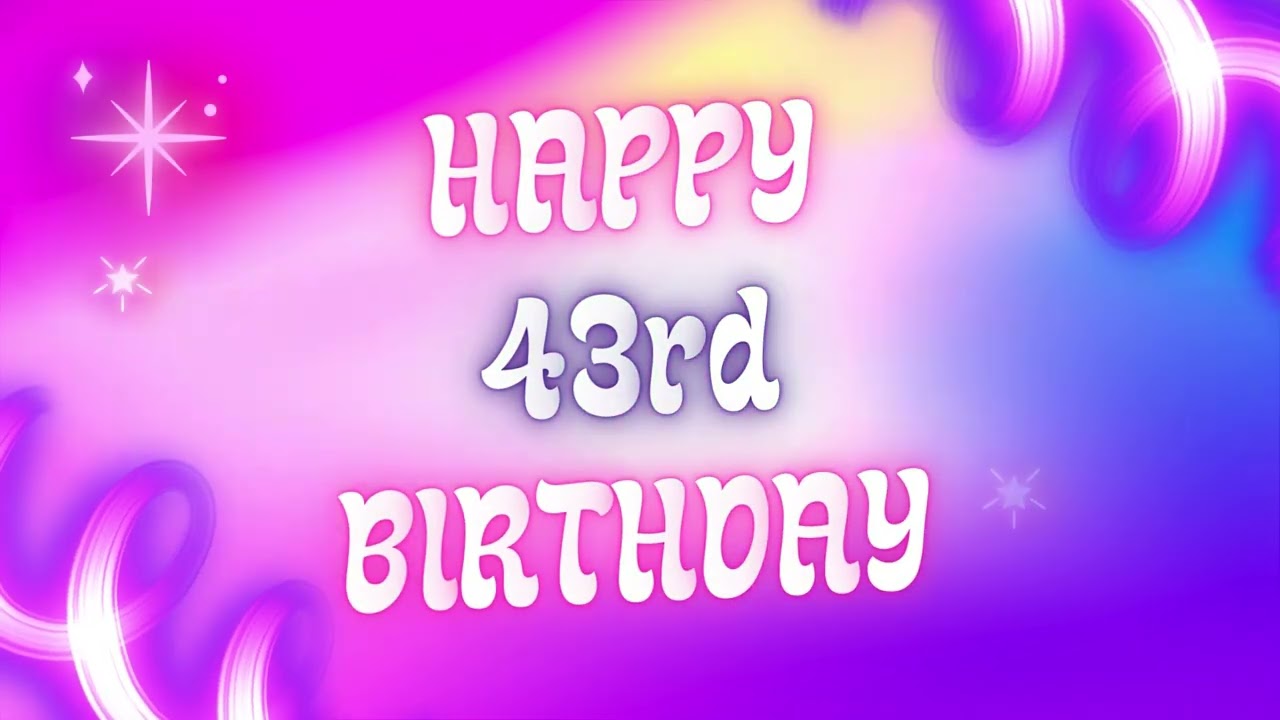 Happy 43rd Birthday Background Banner | Find Your Age, Birthday Video Backdrop for Celebrations