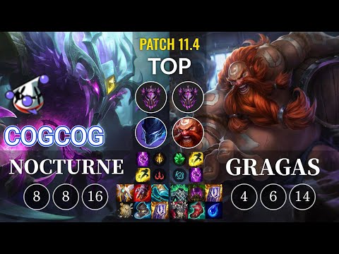 RJ Cogcog Nocturne vs Gragas Top - KR Patch 11.4