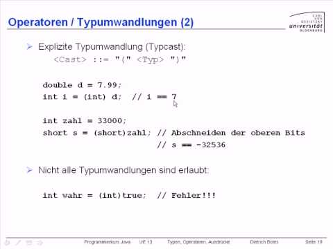 UE13-Typen/Operatoren/Ausdrücke [-18-Typumwandlungen (2)]