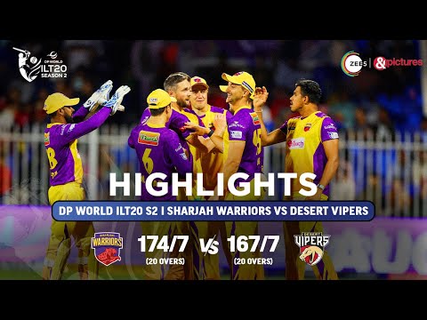 ILT20 S2 | English - HIGHLIGHTS | Desert Vipers V/S Sharjah Warriors - T20 Cricket | 28th Jan