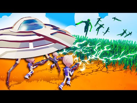 TABS Massive ZOMBIE Invasion vs Alien UFOs in Totally Accurate Battle Simulator Mods