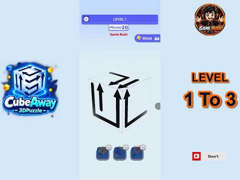 CubeAway 3D Puzzle Level 1 , 2 , 3 Walkthrough | Solution & Gameplay