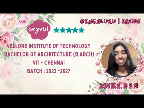 Asvika R S N 2022 B.ARCH VIT CHENNAI feedback about Sri Sai NATA Coaching