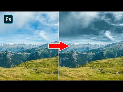1 Minute Photoshop Tutorial -Create Vivid Colorful Skies