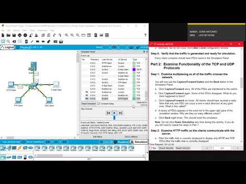9.3.1.2 Packet Tracer Simulation - TCP and UDP Communications