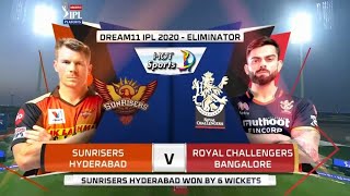 Eliminator - Sunrisers Hyderabad vs Royal Challengers Bangalore | Full Match Highlights | IPL 2020