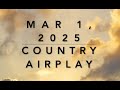 Billboard Top 60 Country Airplay Mar 1 2025