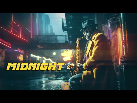 Midnight * Relaxing Blade Runner Soundscape * Cyber Blues Ambient Music