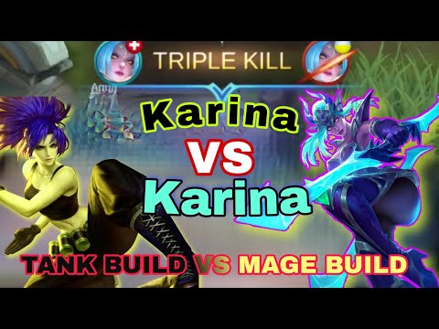 Tank Build Karina VS Mage Build Karina How Win ??!! #karinamb #MLLB