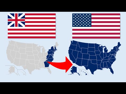 Evolution of the Flag and Territory of the USA (with the U.S. Anthem "The Star-Spangled Banner")