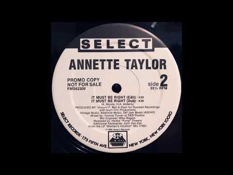 Annette Taylor ‎– It Must Be Right (Edit)