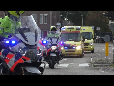 Verkeers Technische Begeleiding Ambulances 13-581 en 12-633 vanaf het WZP Purmerend - Oefen rit