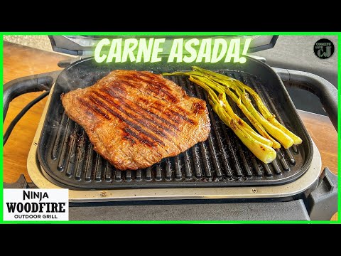 NINJA WOODFIRE GRILL FLANK STEAK CARNE ASADA RECIPE! (This is way too easy!)