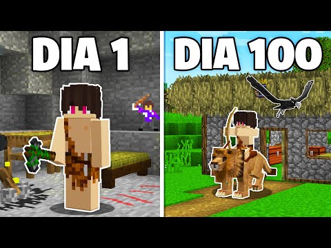 100 DIAS PRESO NA IDADE DA PEDRA NO MINECRAFT!!! - O FILME