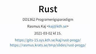 Gästföreläsning: Rust