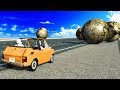 Giant Concrete Balls against Cars Beamng Drive