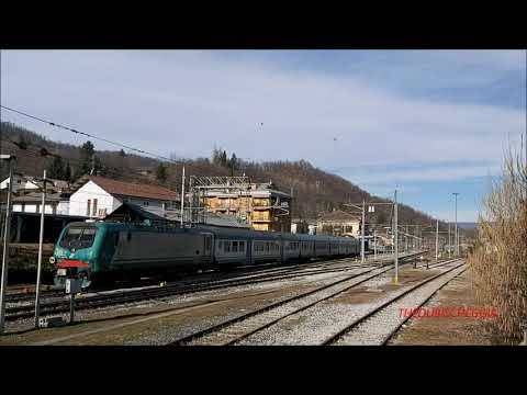 LA PARTENZA DELLA E.464 DALLA STAZIONE DI ROBILANTE. (CN) VEN. 21 - 2 - 2020.