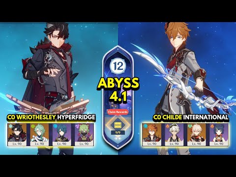 C0 Wriothesley Hyperfridge & C0 Childe International | Spiral Abyss 4.1 Floor 12 9 Stars | Genshin
