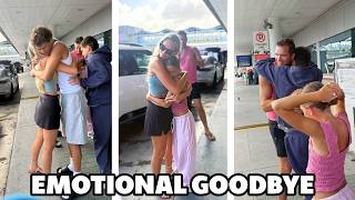 EMOTIONAL GOODBYE AT THE AIRPORT AFTER BINGHAM FAMILY CRUISE ON ICON OF THE SEAS